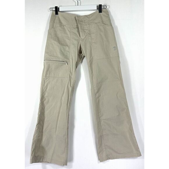 Mountain Hardwear Pants - Mountain Hardwear Women Pants 4 Khaki Nylon Stretch Outdoor Hiking Zip Pocket
